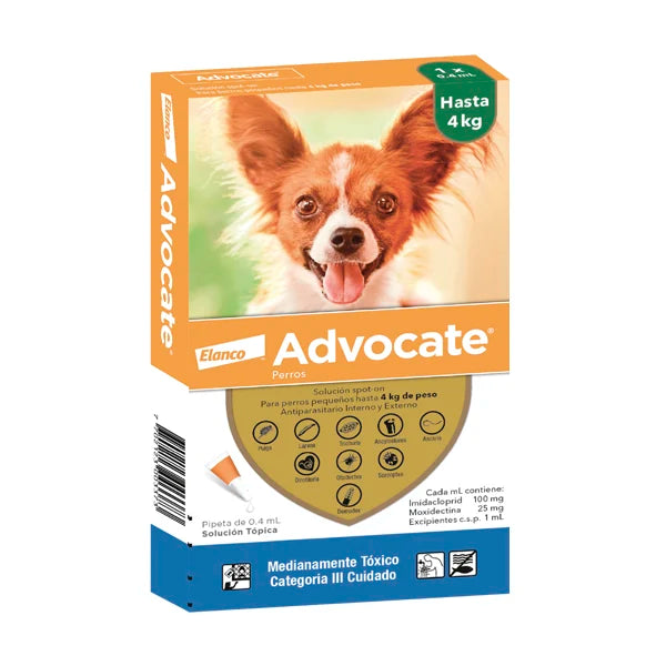 Advocate Perros hasta 4 kilos Pipeta X 0.4 ML